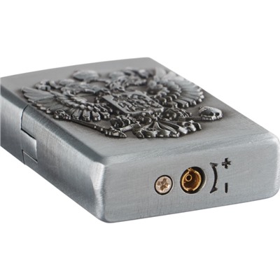 Зажигалка газовая «Герб России», 3.5×5.5×1.2 см, серебро