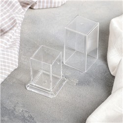 Подставка под зубочистки Доляна, 5×5×7.5 см, прямоугольная, прозрачная