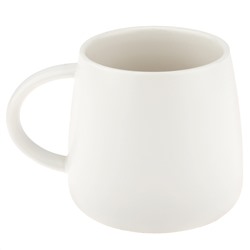 Кружка фарфоровая "Гурман-2" "Авокадо" 400мл, д9,7см h9см, матовая глазурь, с деколью, цвет - белый, ложка нерж. 14,7см, бамбуковая крышка с декором, д/горла 7,8см, д/основания 8,5см, в коробке (Китай)