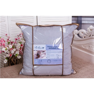 Подушка "Лебяжий пух" поплин леб.пух, атл.кант,отстрочка,лента,сумка(Н)