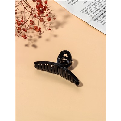 Крабик для волос «Глянец», утончённая петля, 9×3.5 см, чёрный