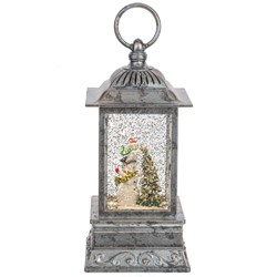 GAEM Изделие декоративное "Фонарь" (подсвет, вьюга, 3хАА н/п), L10 W10 H27 см