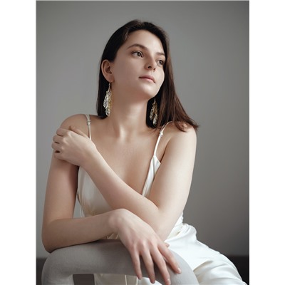 Серьги висячие «Шелест» листопад, цвет МИКС, 9,8 см