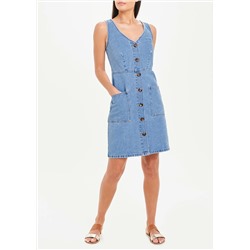 Tailored Denim Pinafore Dress