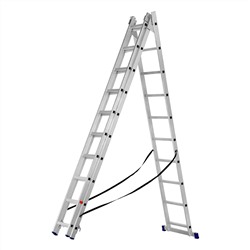Лестница, 3 х 10 ступеней, алюминиевая, трехсекционная, Сибртех