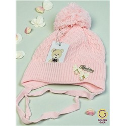 Теплая шапка для девочки на возраст 3-4 года Арт 8