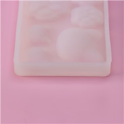 Молд Доляна «Котик», силикон, 7.7×5×0.7 см, 6 ячеек, прозрачный