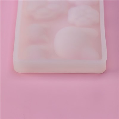 Молд Доляна «Котик», силикон, 7.7×5×0.7 см, 6 ячеек, прозрачный