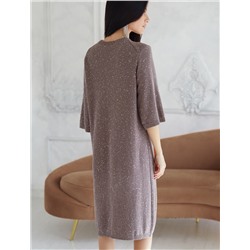 Платье вязаное из хлопковой пряжи с пайетками