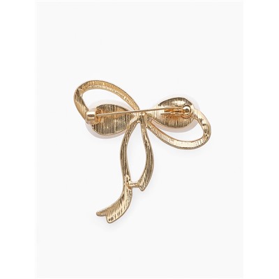 Брошь «Бантик» с жемчужинками, цвет белый в золоте
