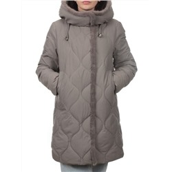 310 GRAY Пальто зимнее стеганое женское (200 гр. холлофайбер, натуральная норка)