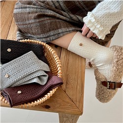 songmu Demi-season warm atmospheric wooden velvet knee socks, mid-length