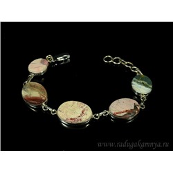 Браслет с яшмой уральской, 18см.