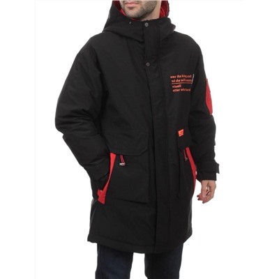 22066 BLACK RED Куртка мужская зимняя облегченная (150 гр. холлофайбер)