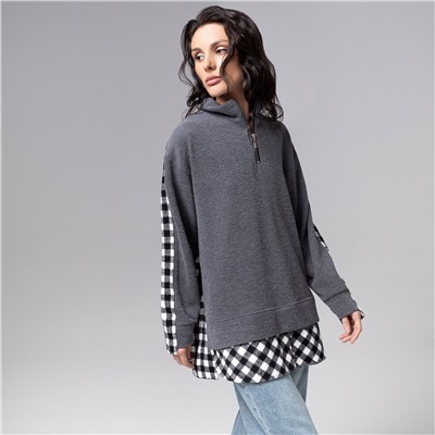 Свитшот с имитацией многослойности, Путешествие начинается (мокрый асфальт)