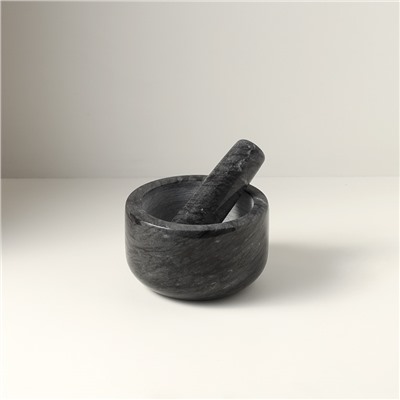 Ступка Marm, 12,7х7,6 см, черный мрамор