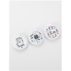 Расчёска массажная «Котики», складная, с зеркалом, d=6.5 см, МИКС