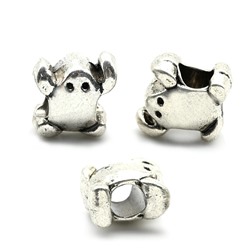 Бусина цв.античное серебро, 9*9мм