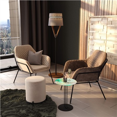 Столик кофейный SHT-CT55/H43
                        лазурно голубой / черный муар