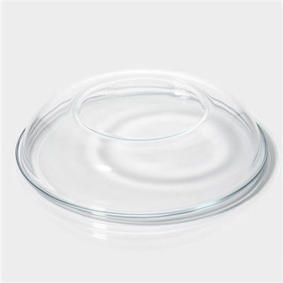 Контейнер для еды Доляна, 500 мл, 19×8 см, круглый, жаропрочное стекло, жёлтый