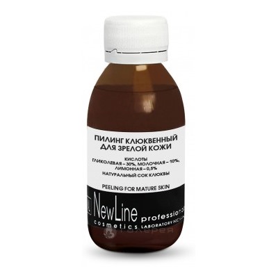 КОРА New Line Пилинг клюквенный д/зрелой кожи АНА 40.5%  Ph 2.3. 100мл