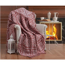 Накидка на Диван 170x220 см. 100% Хлопок Keten Damask Kiremit