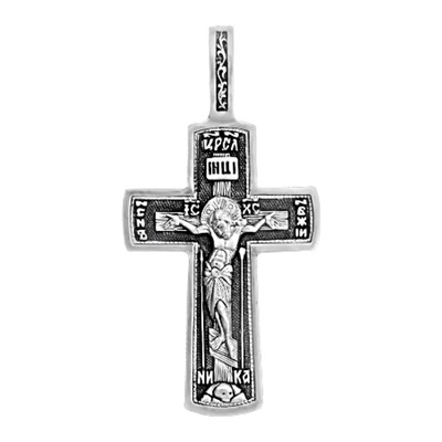 Крест из серебра литье частичное чернение