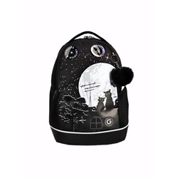 Рюкзак школьный, 38×28×18 см, Grizzly, эргономичная спинка, чёрный, RG-563-7_1