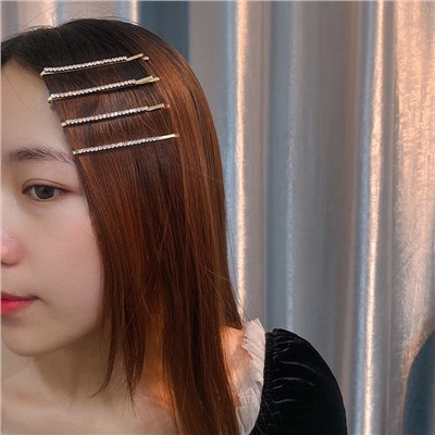 Невидимки для волос со стразами 4 шт. ЗОЛОТО