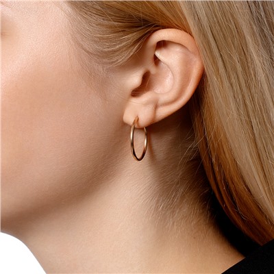 Серьги позолоченные сеч.круг 1,3 d-20мм серебро 925*