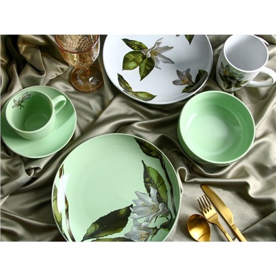 Тарелка глубокая керамическая Lemon flowers, 550 мл, 14.5 см, Dolce Ceramo