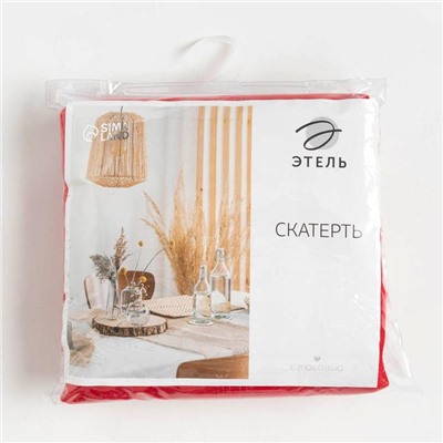 Скатерть "Этель" "Клетка" цвет серебро, 142*283 +/-3 см, 115 ±10 гр,100% п/э