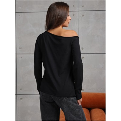 Лонгслив "Плечо" Черный