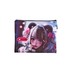 Папка для тетрадей А5, 205 х 270 мм, deVENTE "I Love Anime", молния сверху, плоская, кож.зам, для девочки