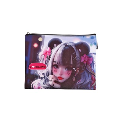 Папка для тетрадей А5, 205 х 270 мм, deVENTE "I Love Anime", молния сверху, плоская, кож.зам, для девочки