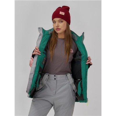 Горнолыжная куртка женская зимняя персикового цвета 7092P