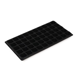 Кассета для рассады, 50 ячеек по 75 мл, пластик, чёрная, 56×29.5×4 см, Greengo