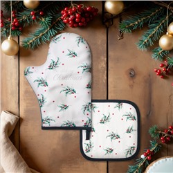 Набор кухонный Этель Snow fun, варежка 20×28 см, прихватка 19×19 см,100% хлопок
