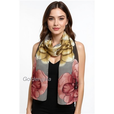 Шарф шифоновый с цветочным рисунком 3D Арт М52/13