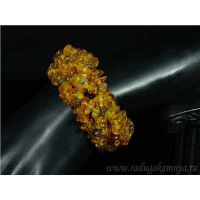 Браслет янтарный плетение медовый, зеленый.