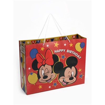 Пакет подарочный крафт Happy Birthday,40×31×11.5 см,
