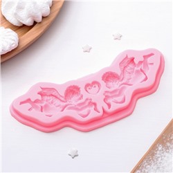 Молд для заливки Доляна «Ангелы», силикон, 16×5.5×1 см, розовый