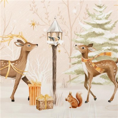 Набор новогодний «Этель» Christmas forest: скатерть 150×180 ±3 см с ГМВО, салфетка 40×40 см - 8 шт.