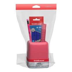 Набор настольный ErichKrause Forte Bubble Gum, 6 предметов, розовый с голубой вставкой