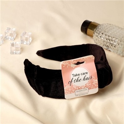 Ободок для волос «Мадлен», 3.5 см, чёрный