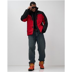 Горнолыжная куртка мужская зимняя красного цвета 7612Kr