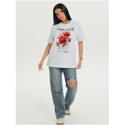 Футболка "Цветок" белый женская