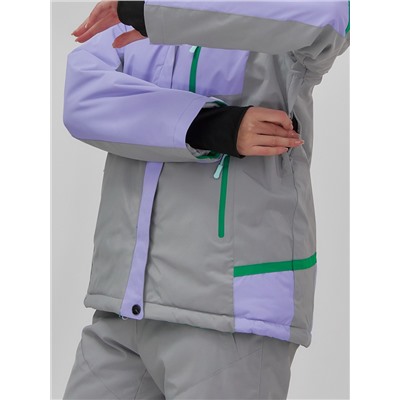 Гоннолыжная куртка женская зимняя сиреневого цвета 709Sn