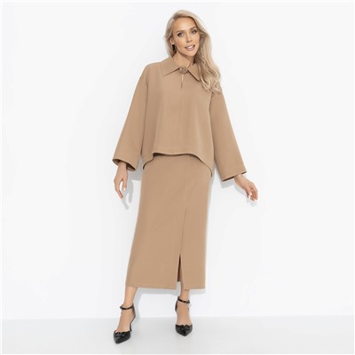 Комплект с юбкой и брошкой, Легкость эмоций (2 в 1, утренний кофе)