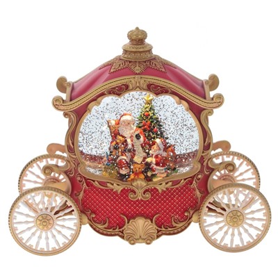 GAEM Изделие декоративное "Дед Мороз в карете" (подсвет, вьюга, 3хААА н/п +USB), L26 W11 H22 см